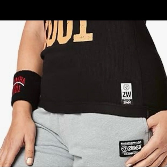 ZUMBA WEAR Tank Top Sz S "Est. 2001" Spicy Ribbed Sleeveless Racerback T-shirt! - Picture 5 of 12